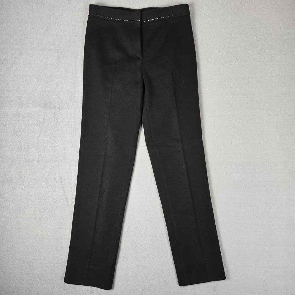 Missoni Valentino Dress Pants Womens 8 Black Wool Blend Side Stripe City Office